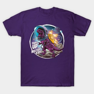 purple up for military kids dino astronaut lovers funny T-Shirt